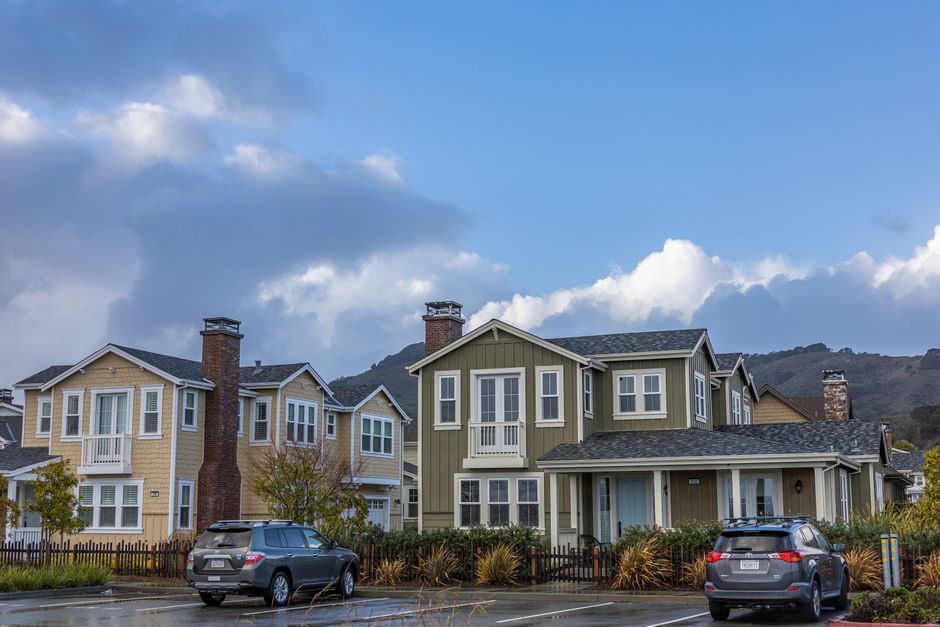 Houses on a residential suburban street